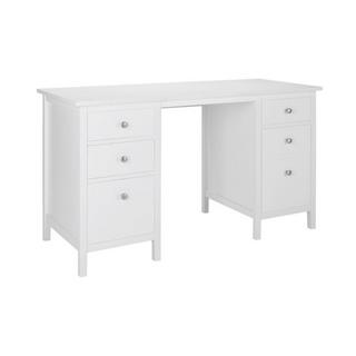 Vente-unique Bureau ALBANE 4 tiroirs 1 porte Pin  