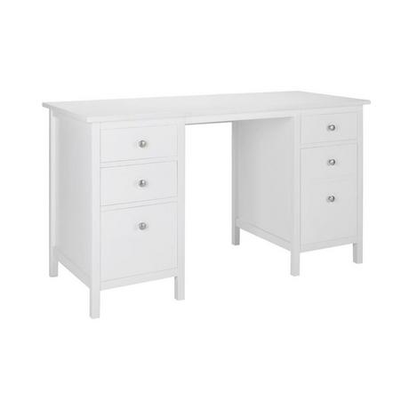 Vente-unique Bureau ALBANE 4 tiroirs 1 porte Pin  