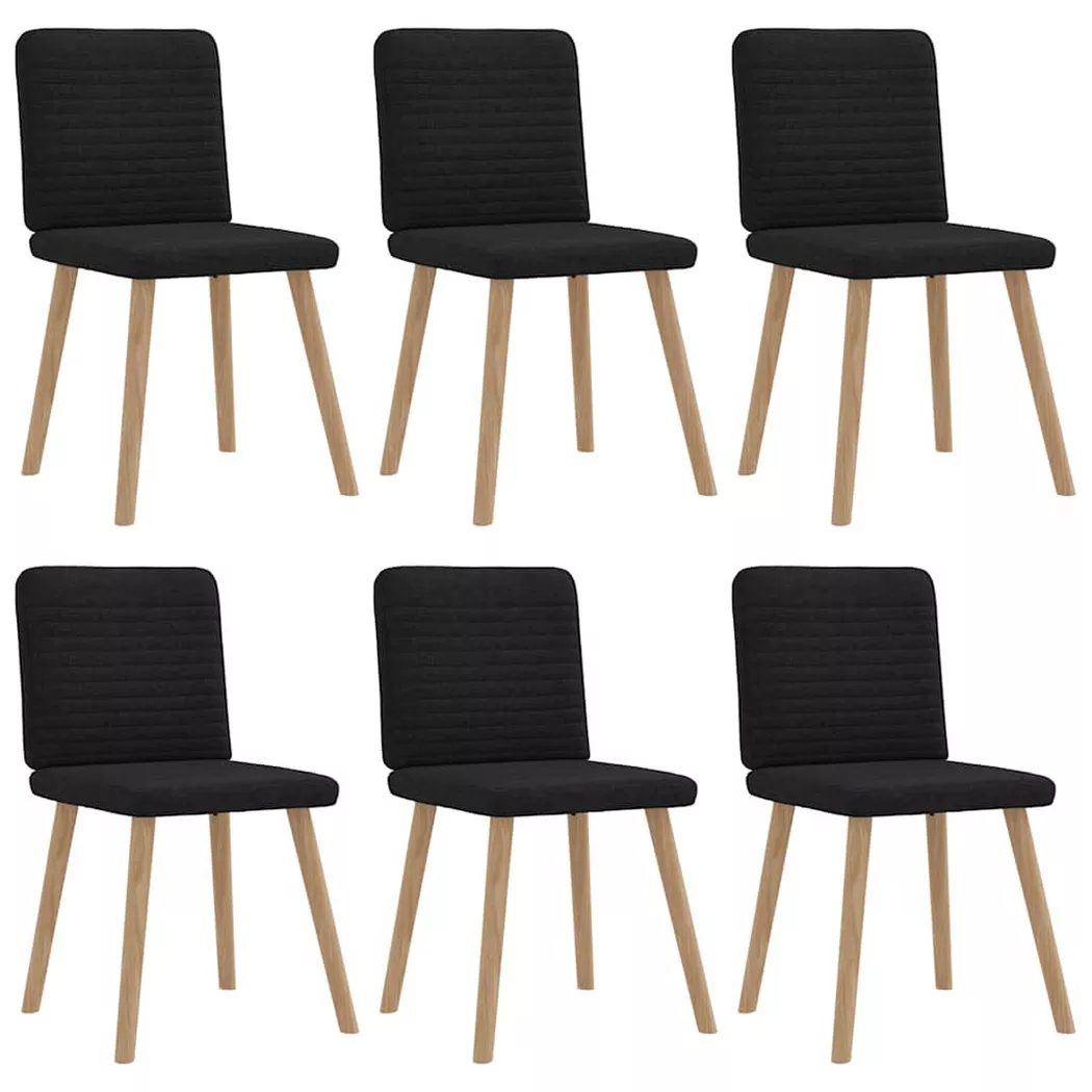 Vidaxl - Chaises à manger lot de 6 noir tissu