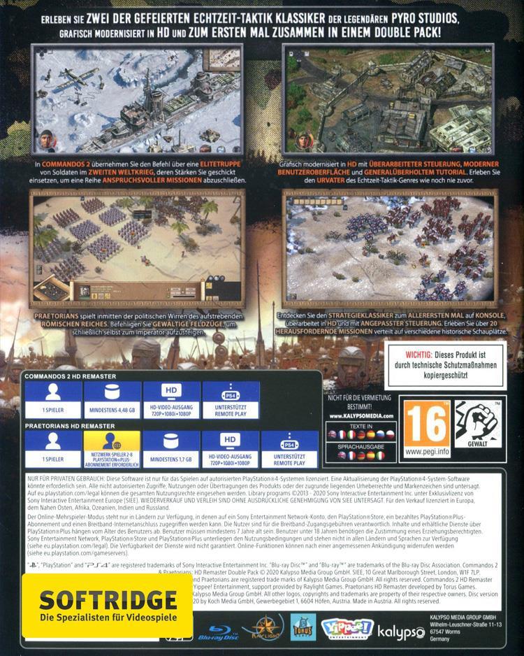 kalypso  PS4 Commandos 2 & Praetorians: HD Remaster Pack 