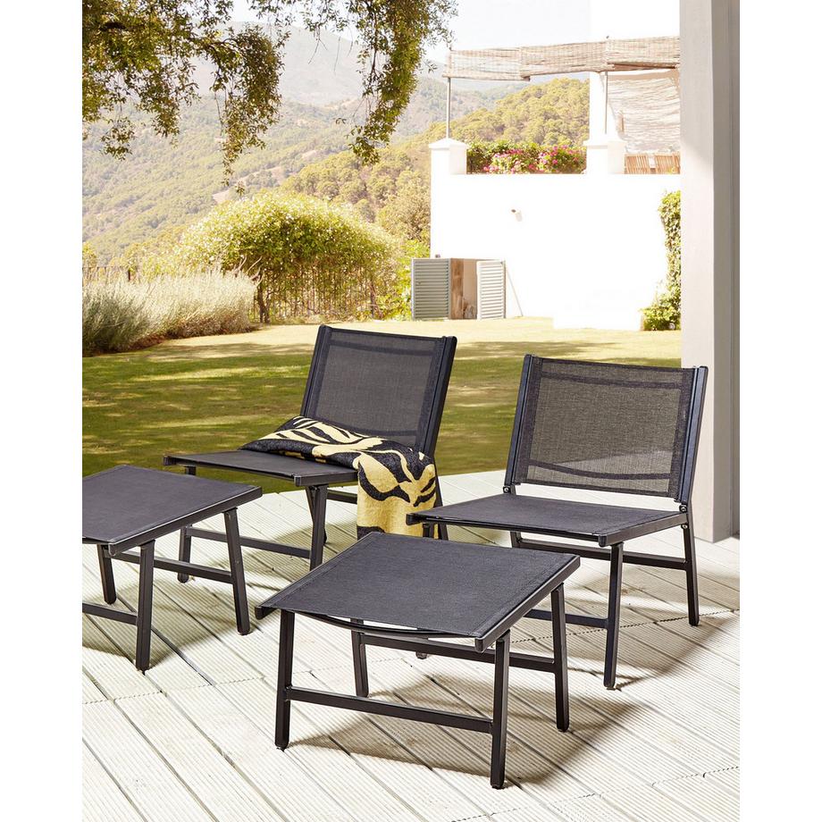 Beliani Lot de 2 chaises de jardin en Revêtement textile Moderne MARCEDDI  