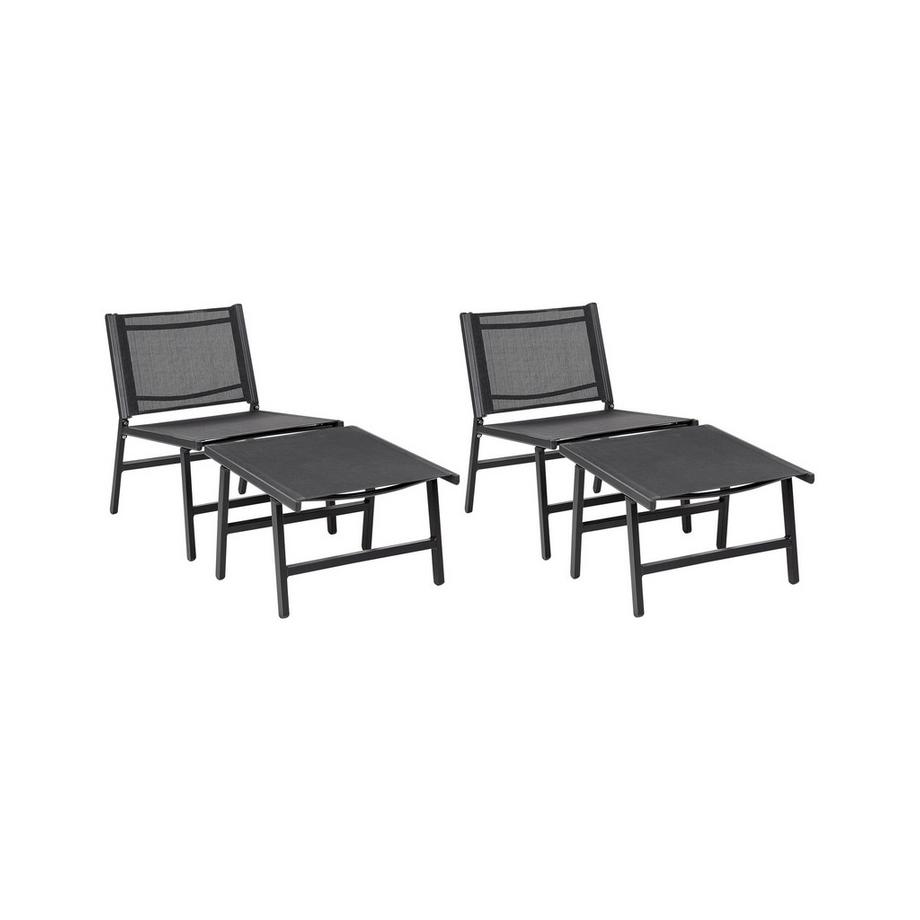 Beliani Lot de 2 chaises de jardin en Revêtement textile Moderne MARCEDDI  