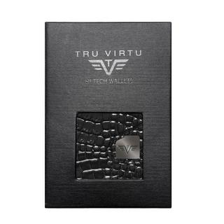Tru Virtu  Portefeuille Click & Slide Classic Croco Noir/Noir 