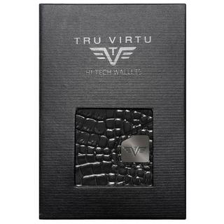 Tru Virtu  Portefeuille Click & Slide Classic Croco Noir/Noir 
