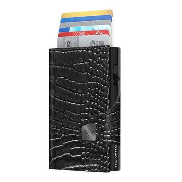 Wallet CLICK & slide Croco nero, nero