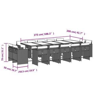 VidaXL Garten essgruppe poly-rattan  