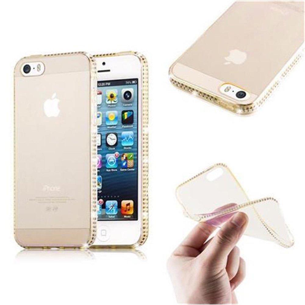 Cadorabo  Housse compatible avec Apple iPhone 5 / 5S / SE 2016 - Coque de protection en silicone TPU flexible au design strassé 