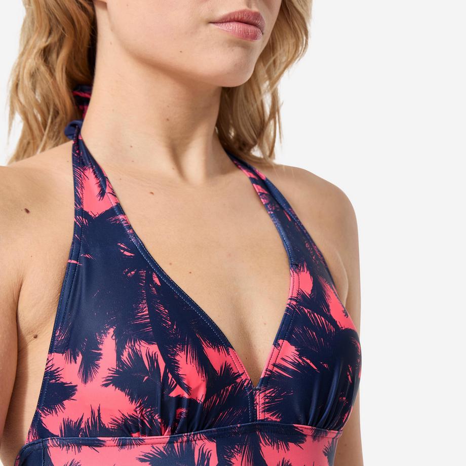 OLAIAN Clea Palm Print Maillot de Bain Neckholder  