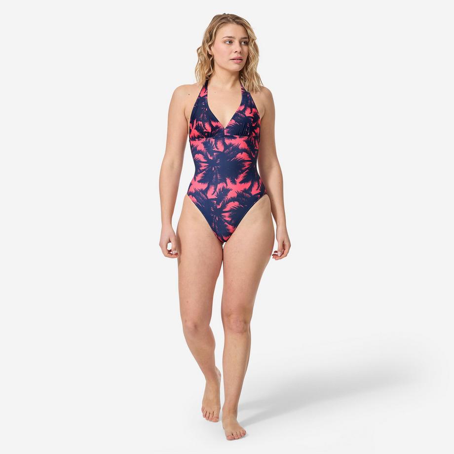 OLAIAN Clea Palm Print Maillot de Bain Neckholder  