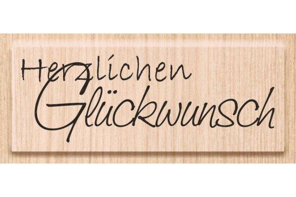 HEYDA HEYDA Stempel Glückwunsch 6.5x2.3cm 211800305 Holz matt  