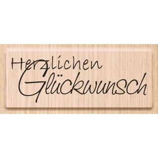 HEYDA HEYDA Stempel Glückwunsch 6.5x2.3cm 211800305 Holz matt  