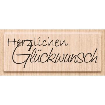 HEYDA Stempel Glückwunsch 6.5x2.3cm 211800305 Holz matt