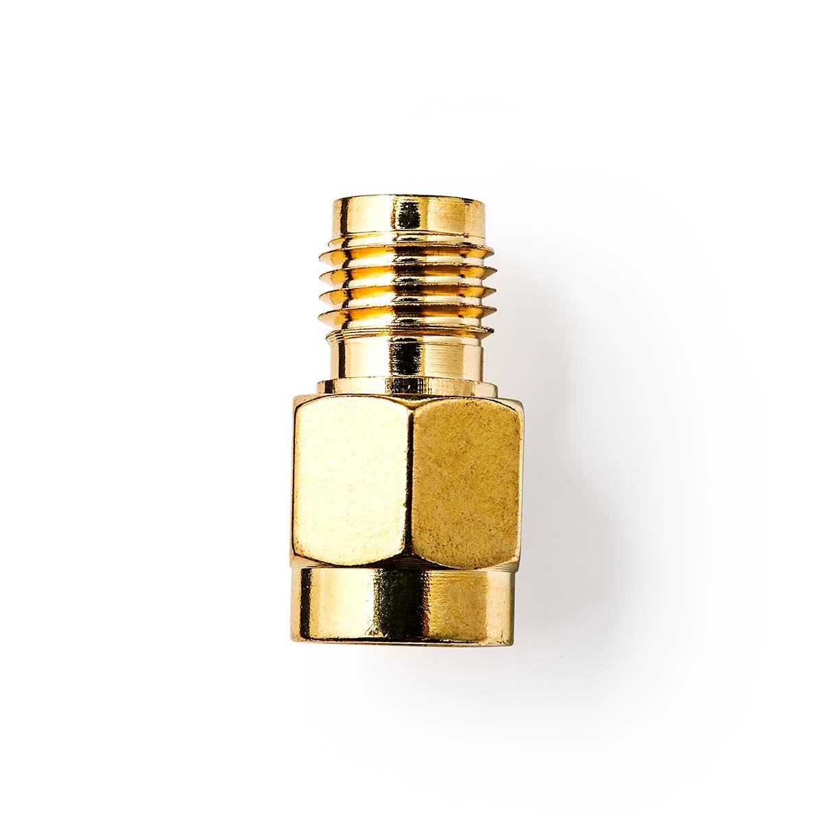 SMA-Adapter | SMA-Buchse mit umgekehrter Polarität | SMA-Stecker | Vergoldet | 50 Ohm | Gerade | Kupfer | Gold | 2 Stk. | Box