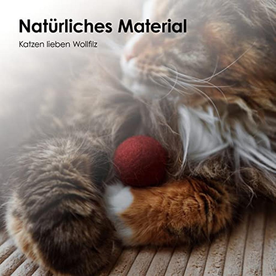 Alopini  Boules de feutre pour chats I Jouets pour chats I Boules de feutre pour chats | Jouets pour chats 100% laine I Jouets naturels pour chats | Boules de jeu pour chats Fair from Nepal | 6 pièces 
