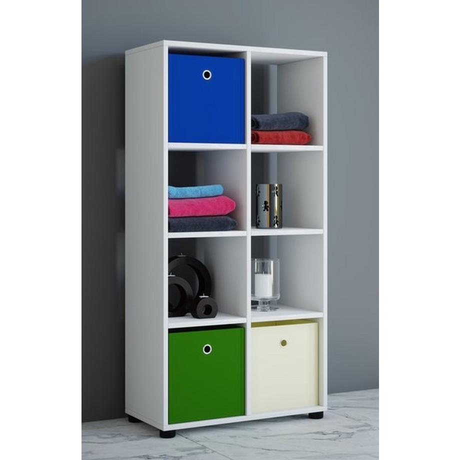 VCM Holzregal stehend | platzsparendes Regal | Maße: H. 123 x B. 60 x T. 30 cm| Elegantes Regal stehend | Aufbewahrungsregal | Standregal - Benas- 2x4  