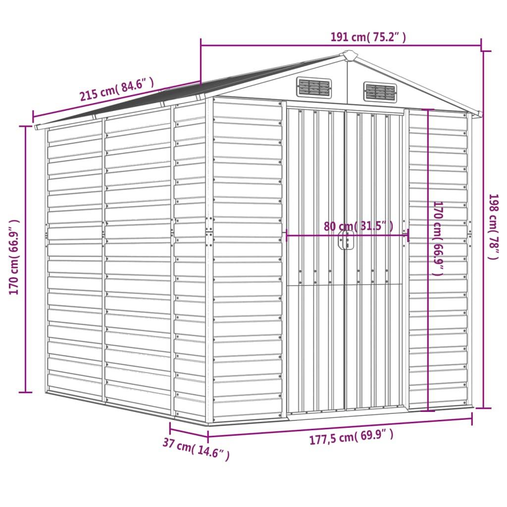 VidaXL Abri de jardin acier  