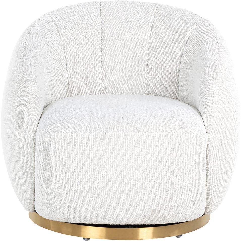 mutoni Chaise pivotante Jago or blanc brossé  