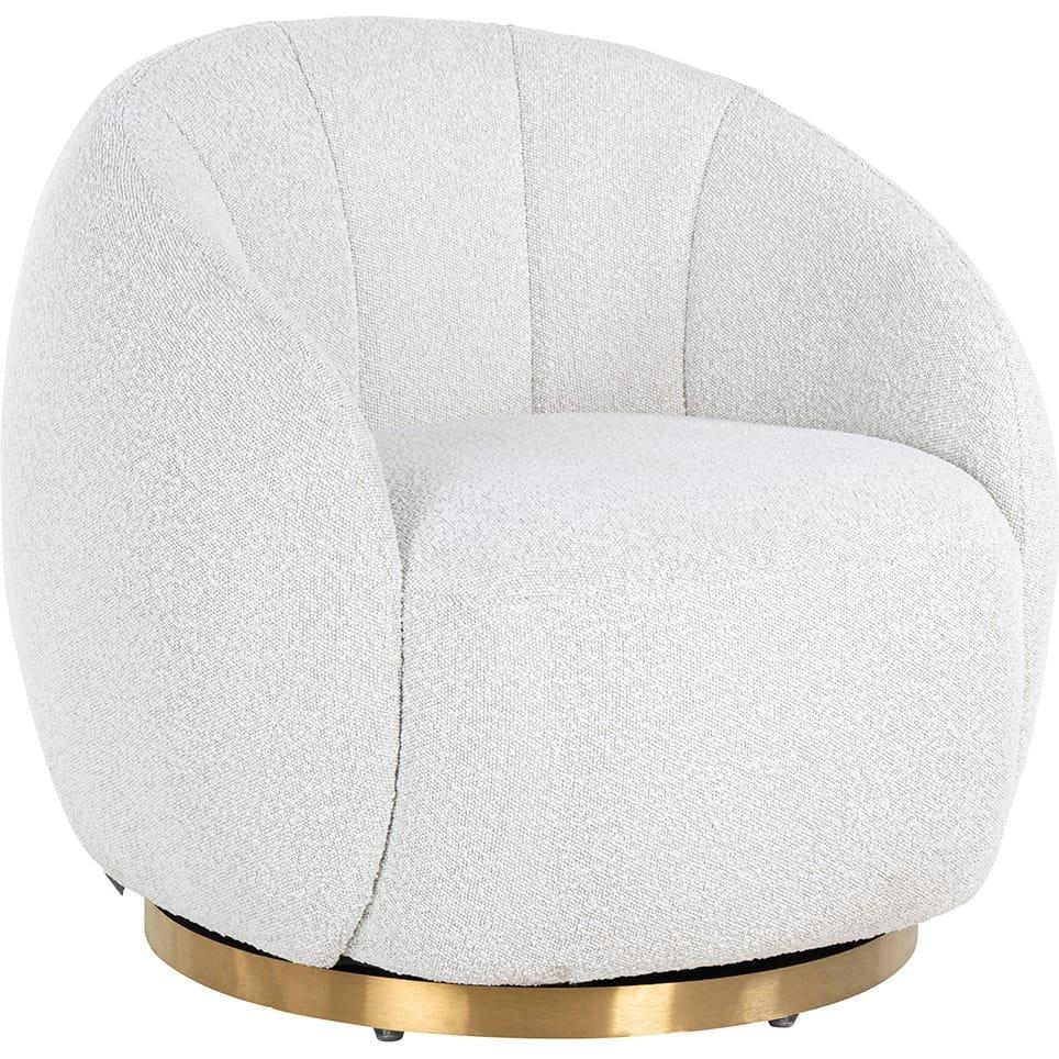 mutoni Chaise pivotante Jago or blanc brossé  