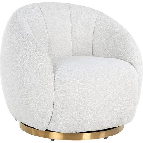 mutoni Chaise pivotante Jago or blanc brossé  