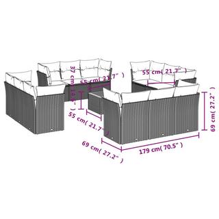 VidaXL set divano da giardino Polirattan  