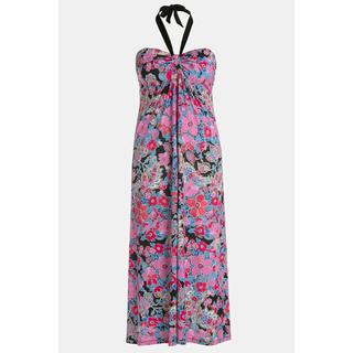 Ulla Popken  Maxi abito smanicato con scollo a prendisole e stampa allover 