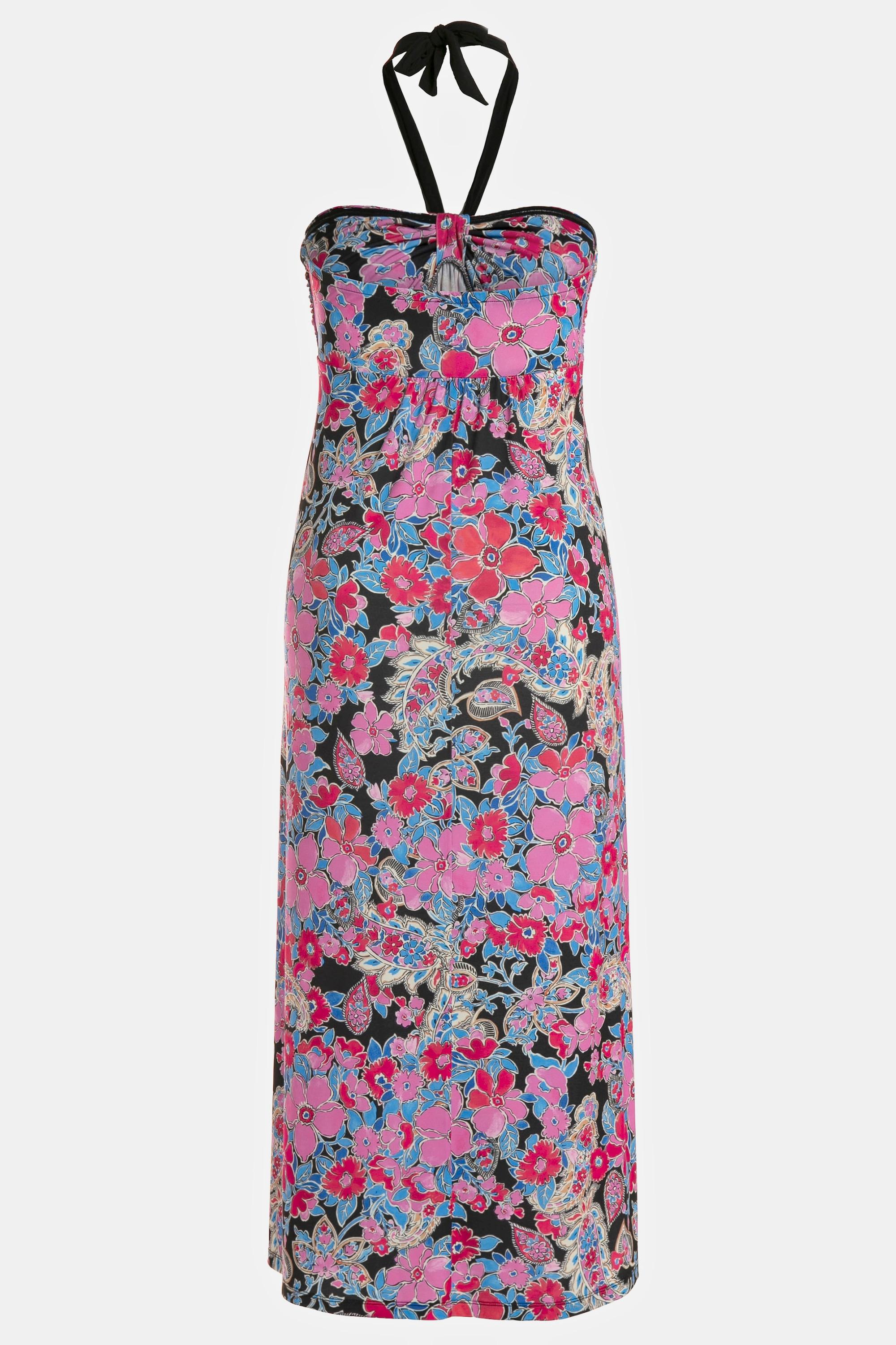 Ulla Popken  Maxikleid, Neckholder, Allover Print, ärmellos 