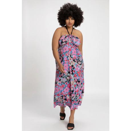 Ulla Popken  Maxi abito smanicato con scollo a prendisole e stampa allover 