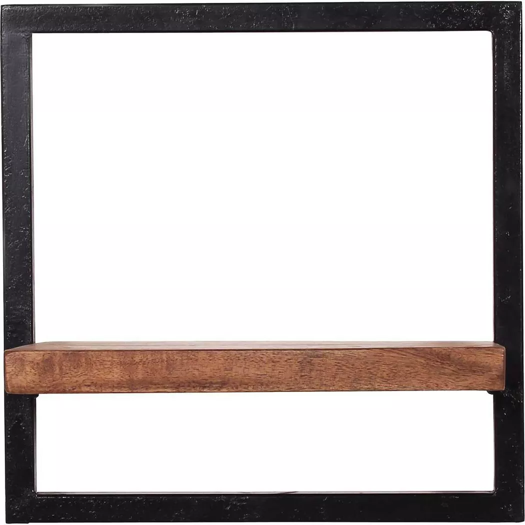SIT Wandregal "Ponza aus Mangoholz mit Altmetall im Industrial Look" Freischwebende Wandmontage mit natürlichem Mangoholz