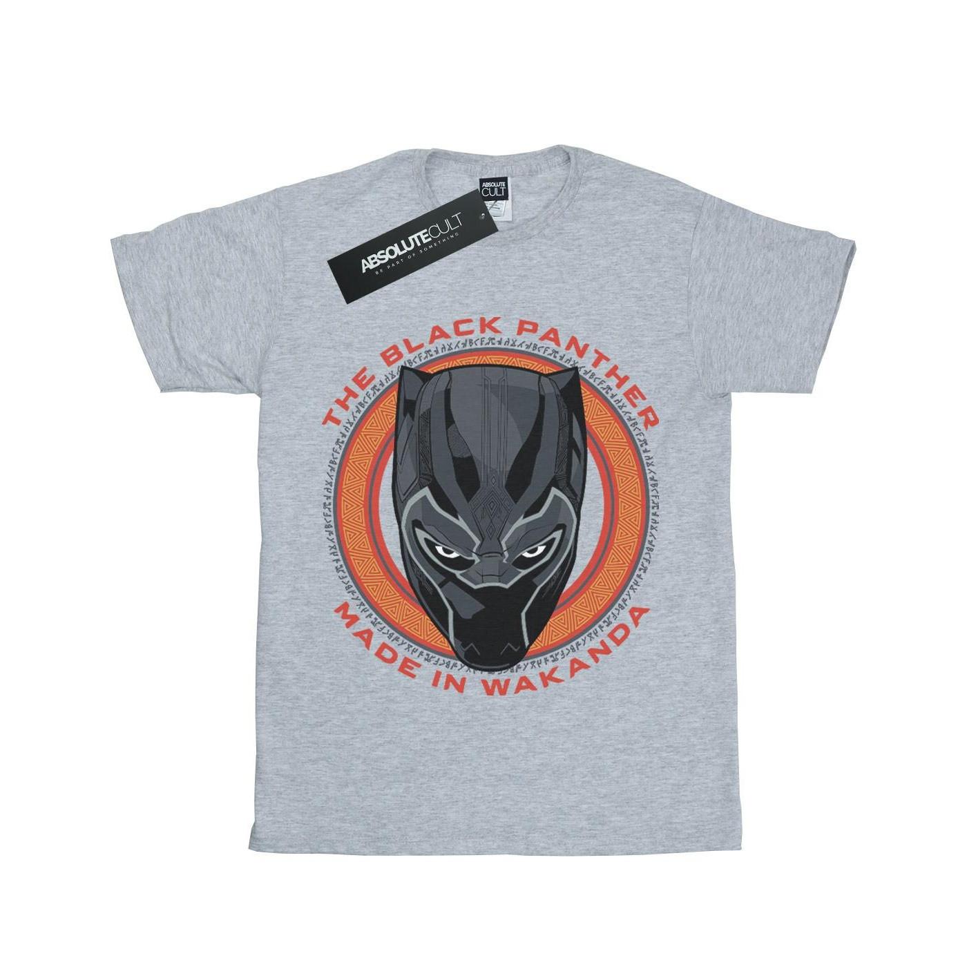 Image of Black Panther Made In Wakanda Red Tshirt Unisex Grau 152-158
