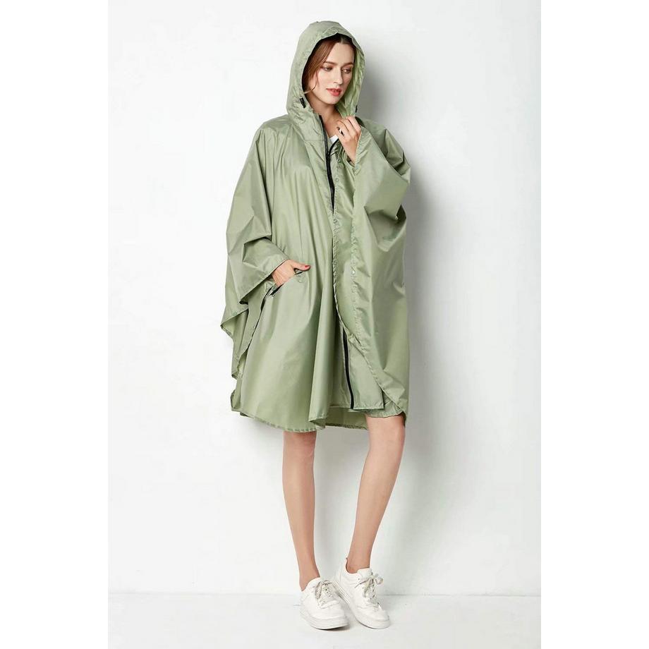 Alopini Unisex Wasserdichter Wiederverwendbarer Regenponcho mit Kapuze  