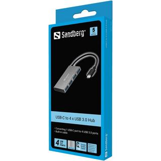 Sandberg  USB-Hub (4 Ports, Weiss) 