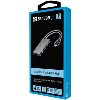 Sandberg  USB-Hub (4 Ports, Weiss) 