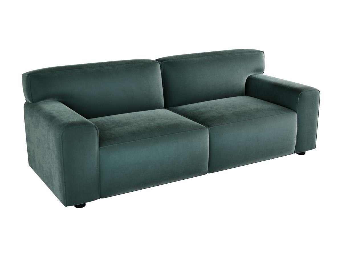 Vente-unique Sofa 3-Sitzer - Samt - Blau - OTRANO  