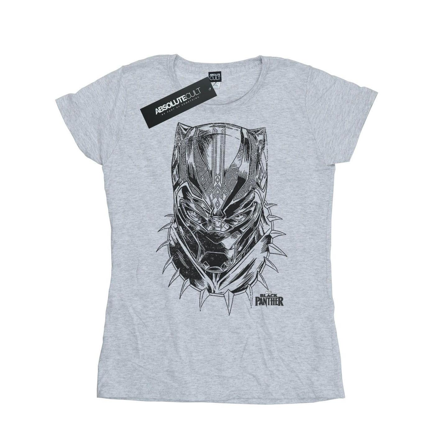 Image of Black Panther Spray Headshot Tshirt Damen Grau XXL