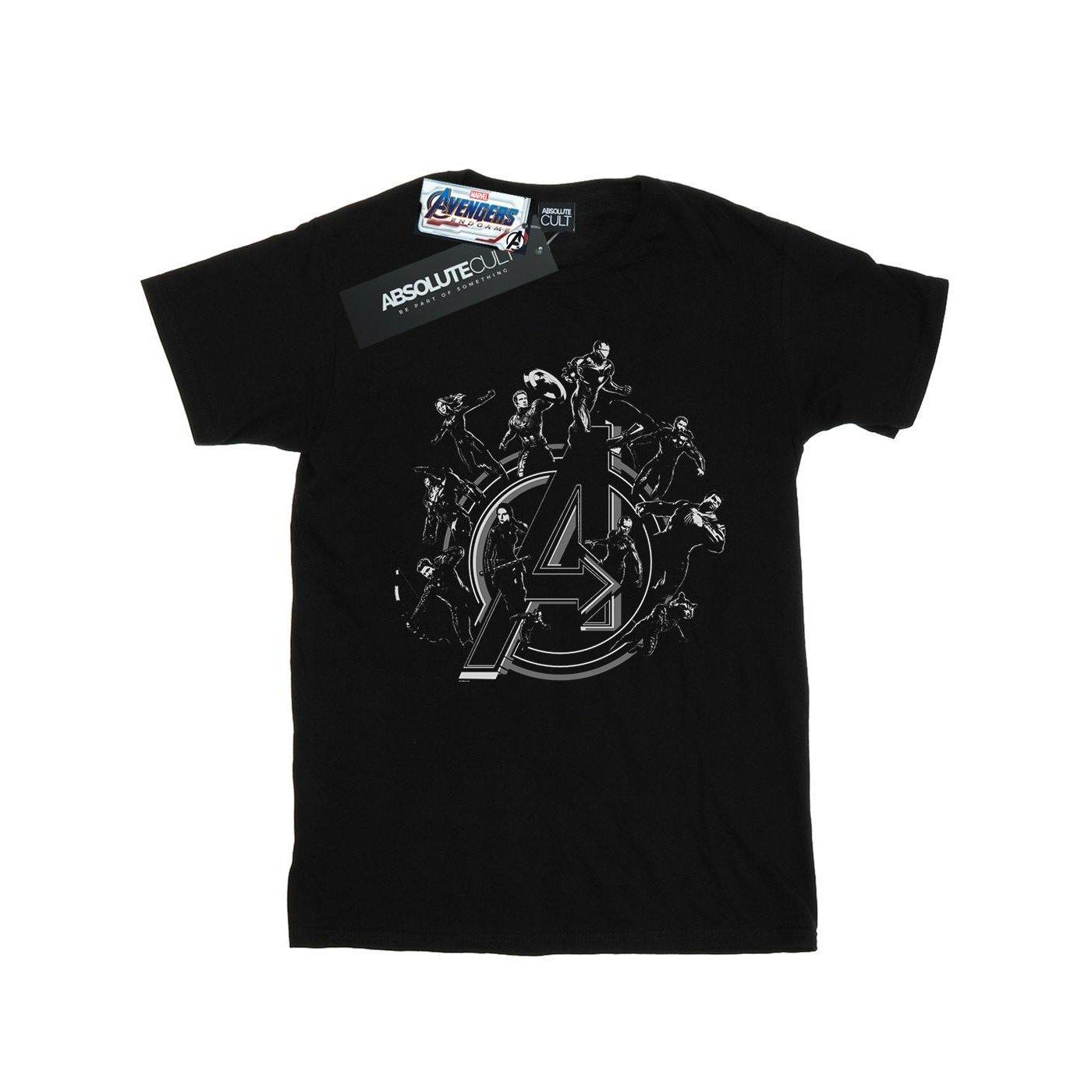 Image of Avengers Endgame Hero Circle Tshirt Damen Schwarz M