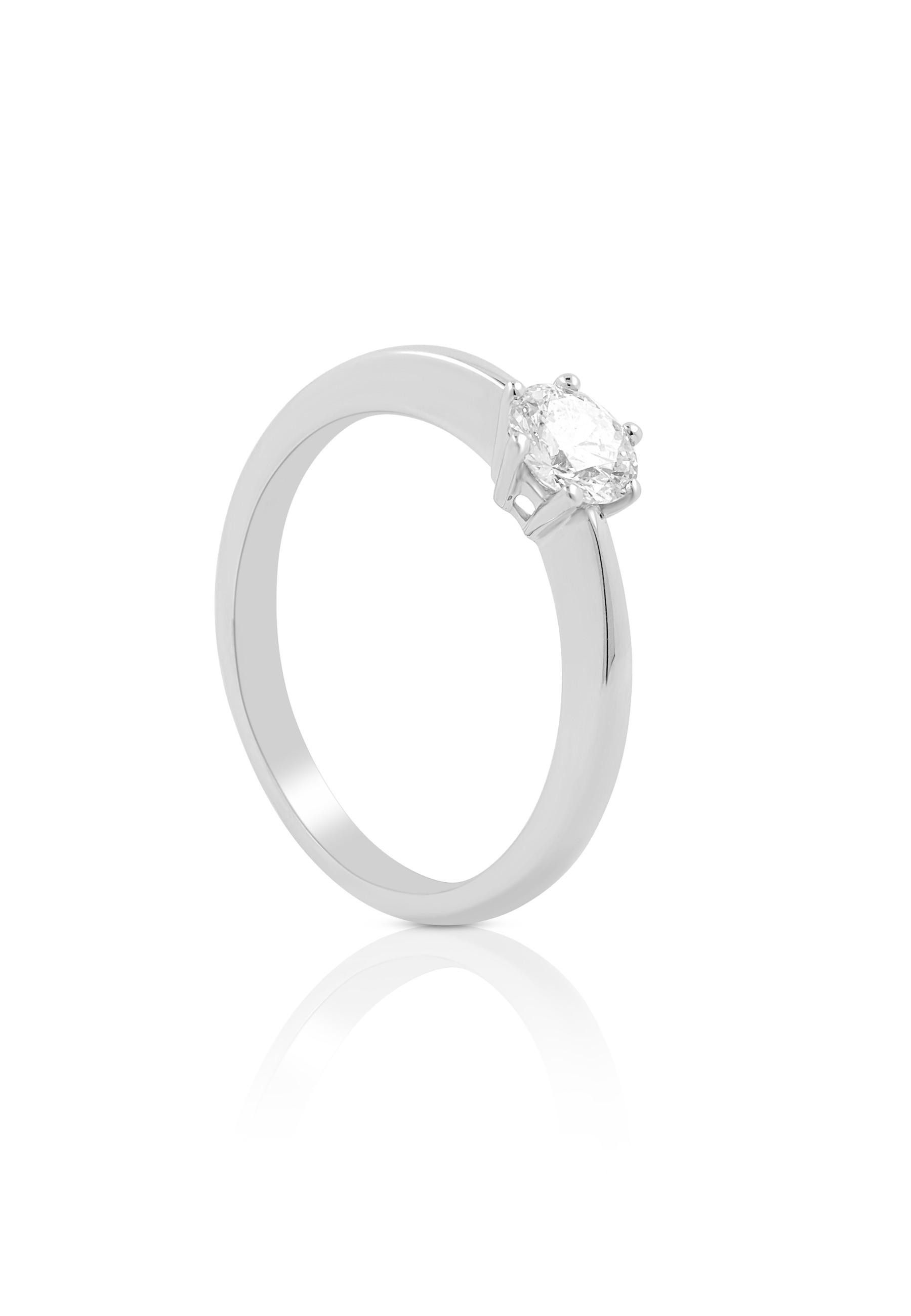 Image of Solitaire Ring Diamant 0.50ct. Weissgold 750 Damen Silber 54