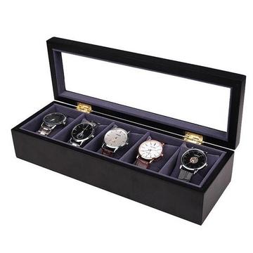 Porta orologi per 5 orologi, legno - nero