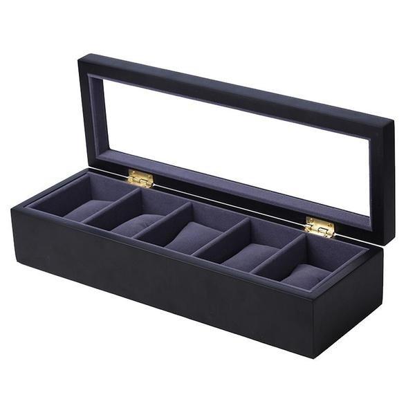eStore Porta orologi per 5 orologi, legno - nero  