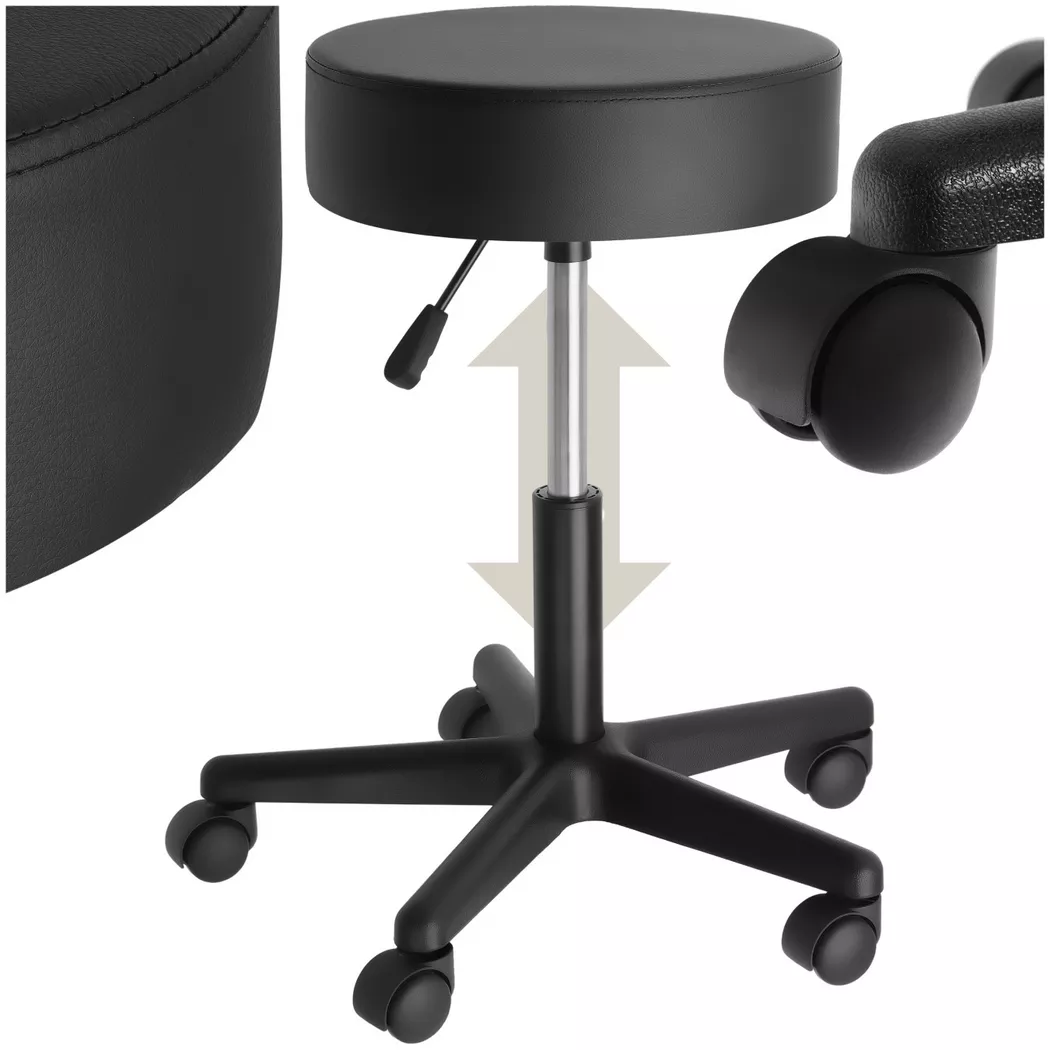 tectake® Rollhocker, höhenverstellbar und 360° drehbar, gute Polsterung, Belastbarkeit 150 kg
