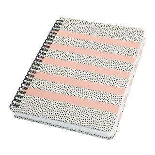 Sigel Taccuino spiralato Jolie - Sweet Dots - lineatura dot (quadretti tratteggiati) - 100 g/m² - circa A5 - bianco, nero, rosato - hardcover - certificazione FSC  