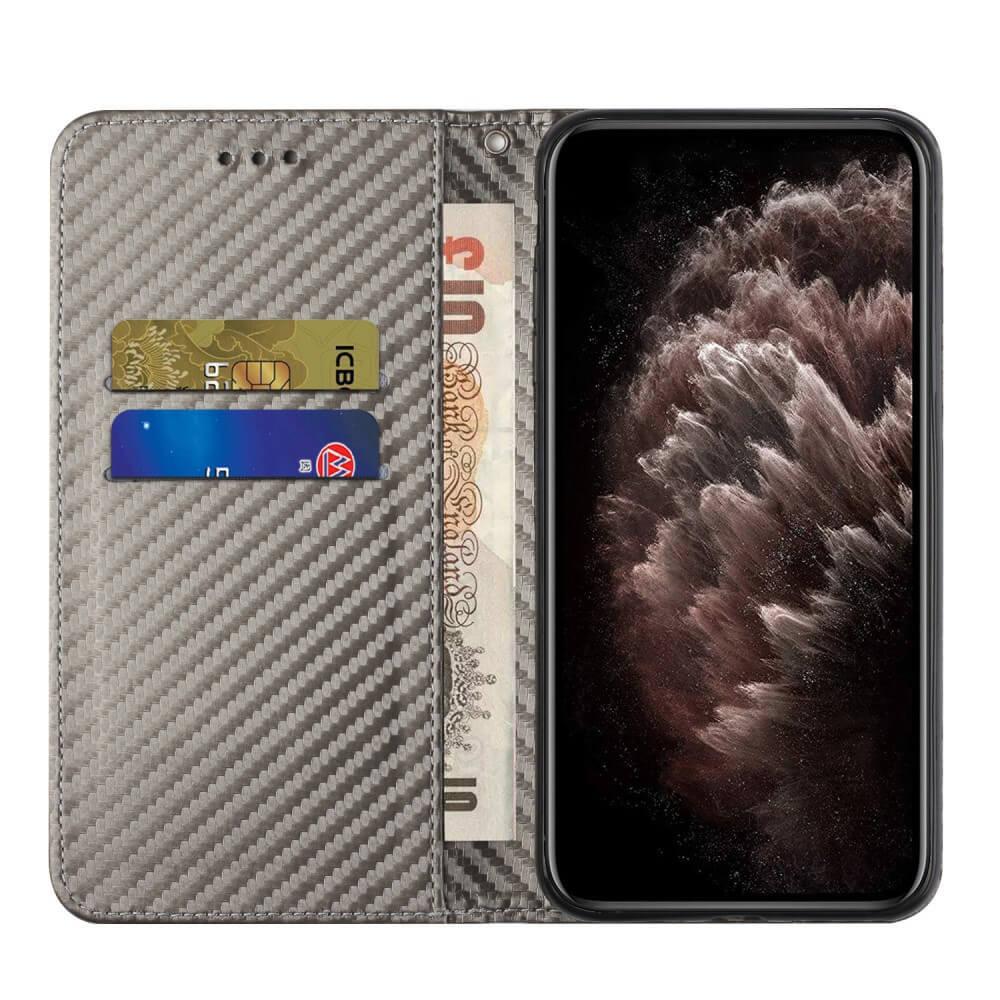 Cover-Discount  Galaxy S23 FE - Carbon Look Flip Case Cover rosa 