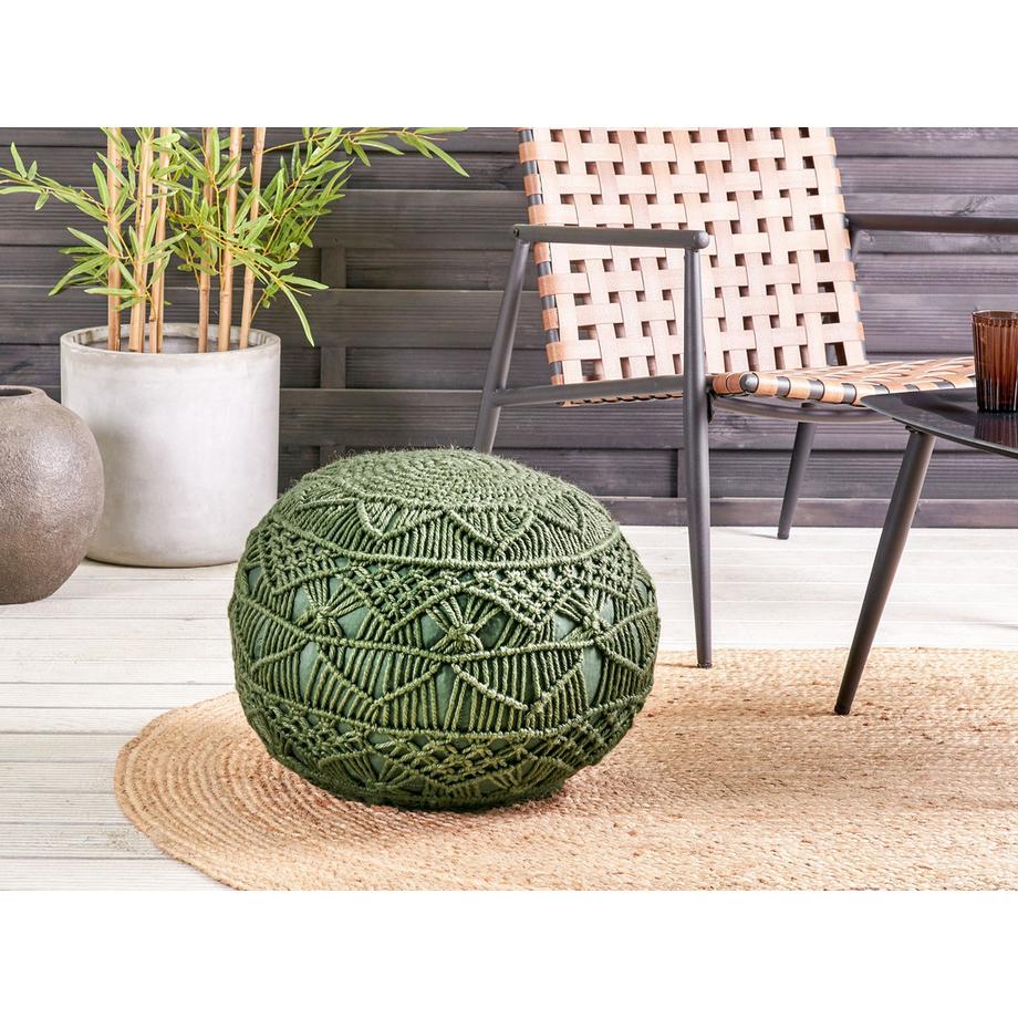 Beliani Pouf en Matière synthétique Boho AADHI  