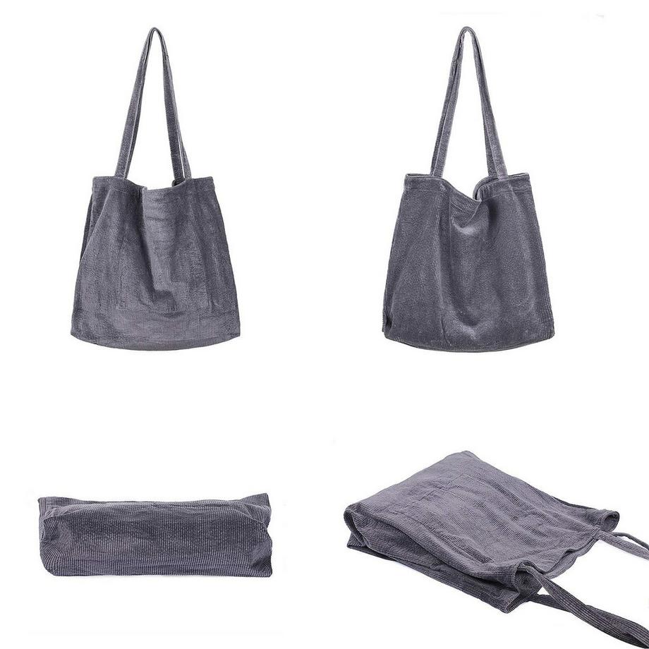 Only-bags.store Große Kapazität Cord Umhängetasche Retro Handtasche  