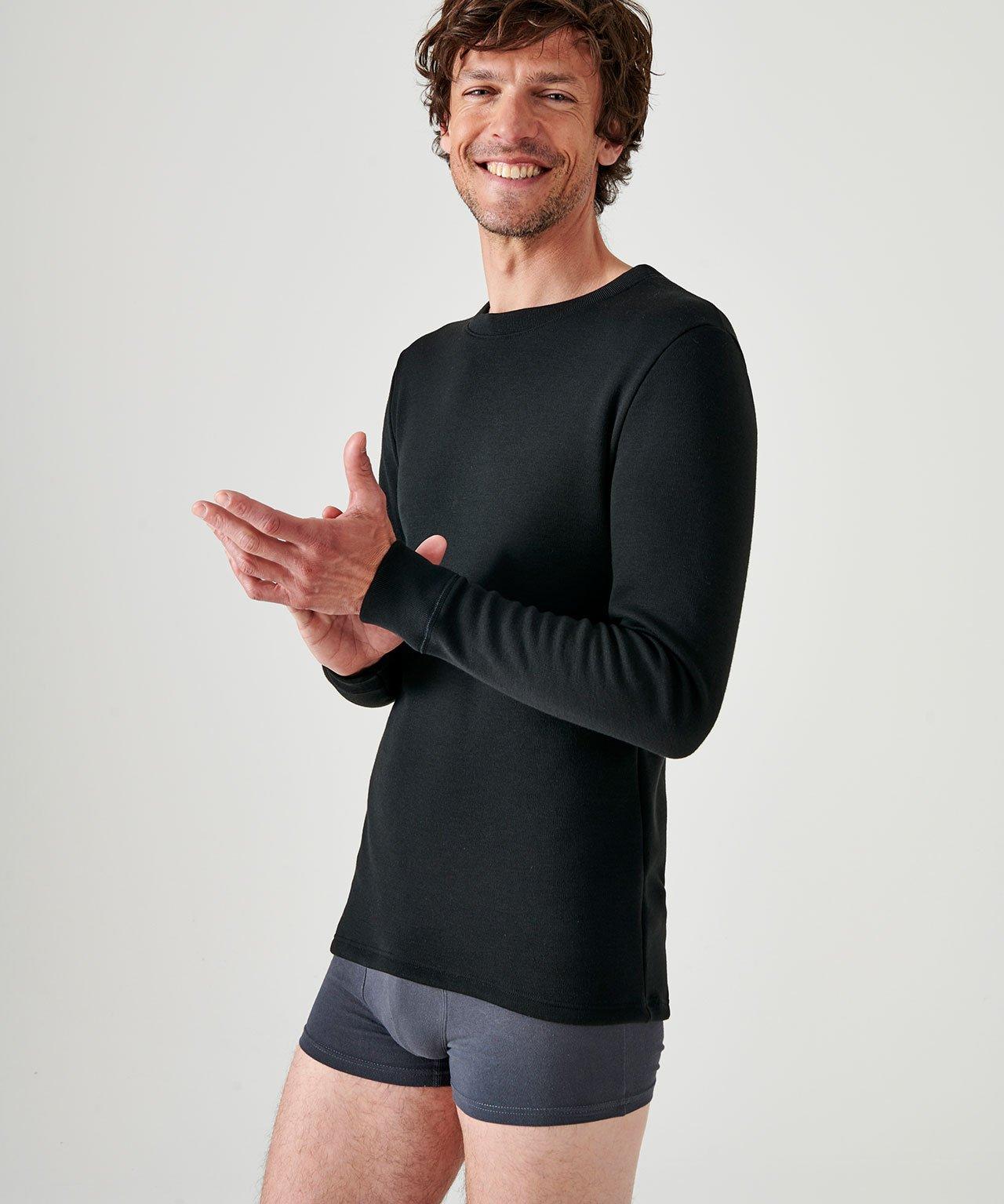 Image of Langärmeliges Shirt. Herren Schwarz M