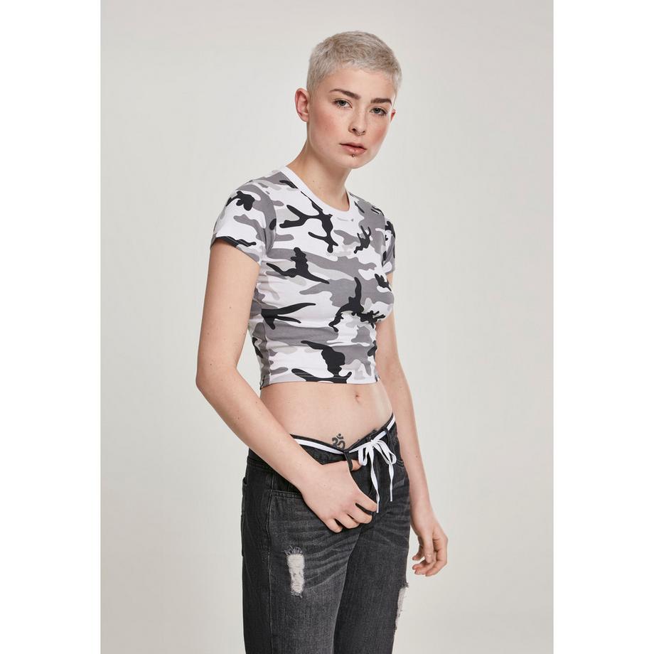 URBAN CLASSICS Melange Stretch Camouflage Cropped T-Shirt  