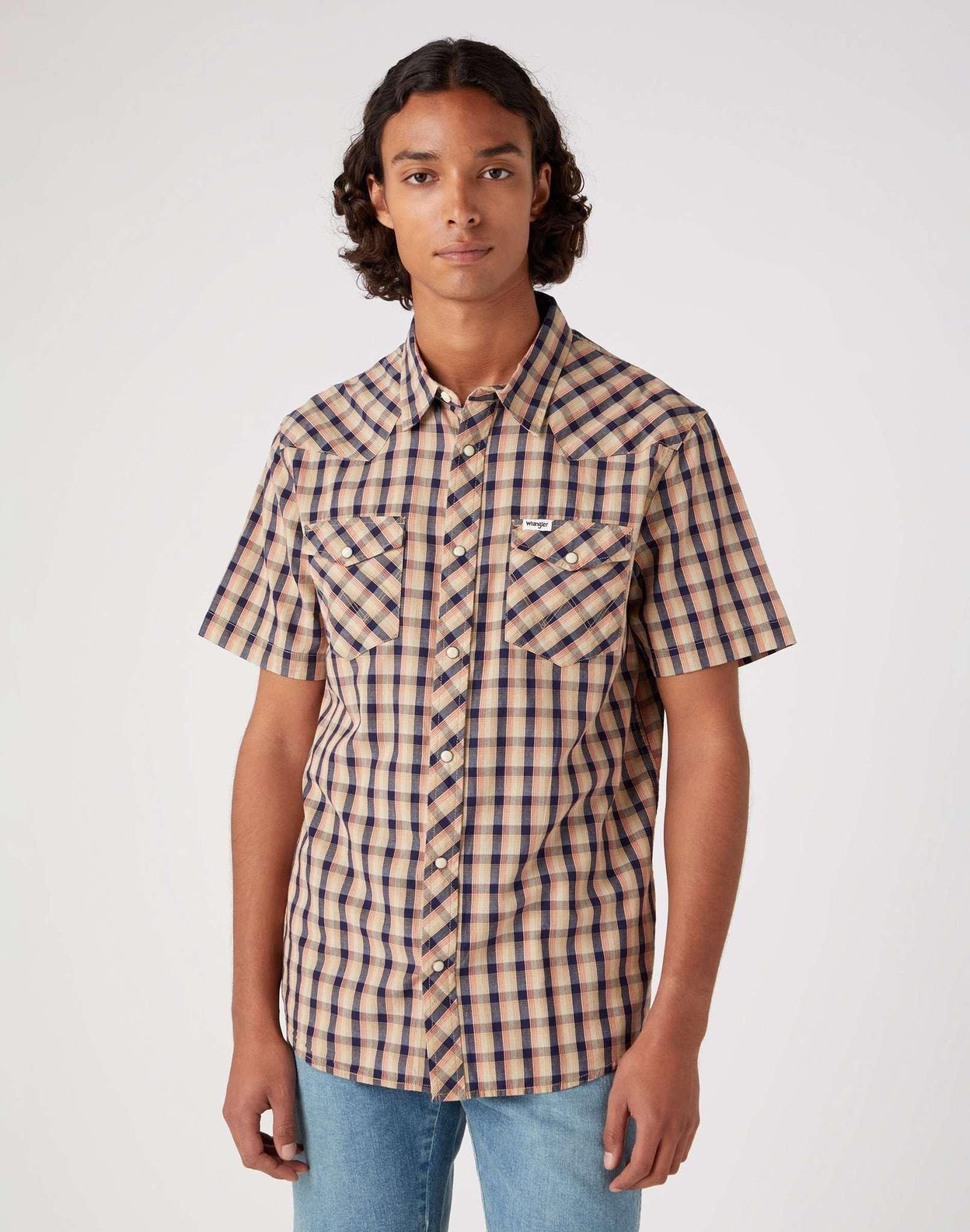 Image of Hemden Short Sleeve Western Shirt Unisex Braun S