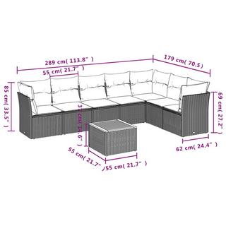 VidaXL Ensemble de canapés de jardin rotin synthétique  