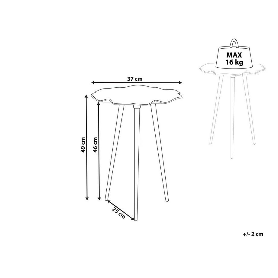 Beliani Table d'appoint en Aluminium  PUDUR  