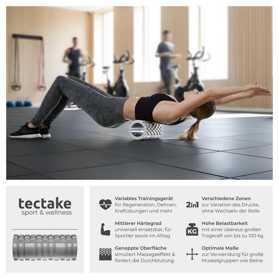 Tectake  Rullo miofasciale   Con diverse zone in rilievo 