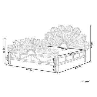 Beliani Bett mit Lattenrost aus Rattan Boho FLORENTINE  